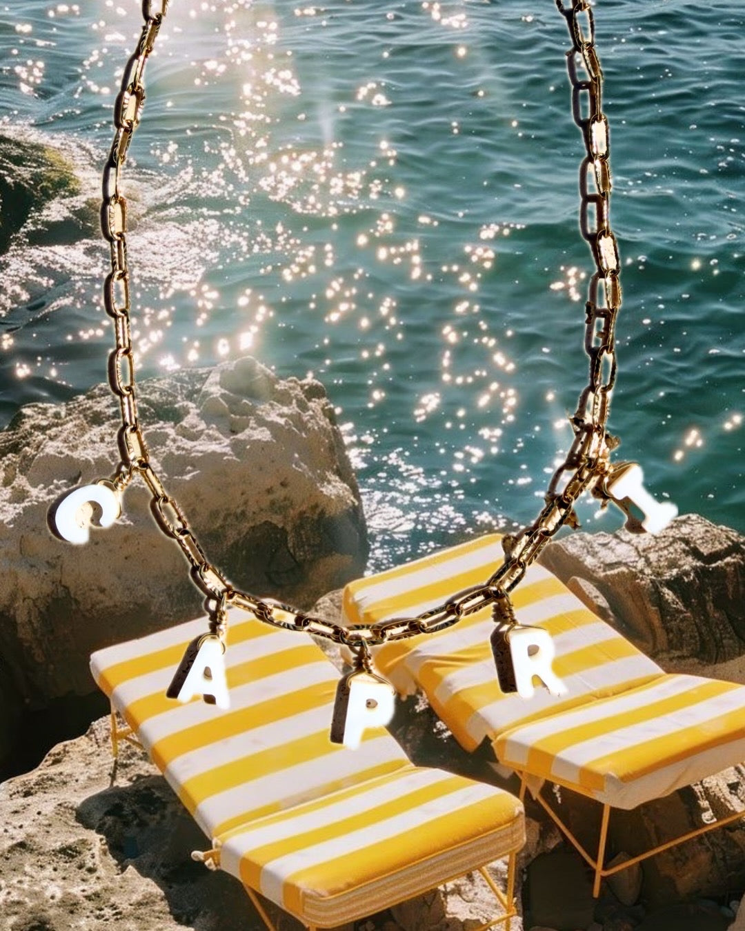 Collier message “Les cartes postales”