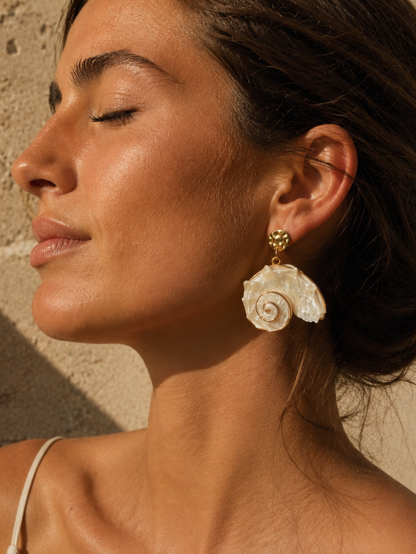 Boucles d'oreilles Shell gold