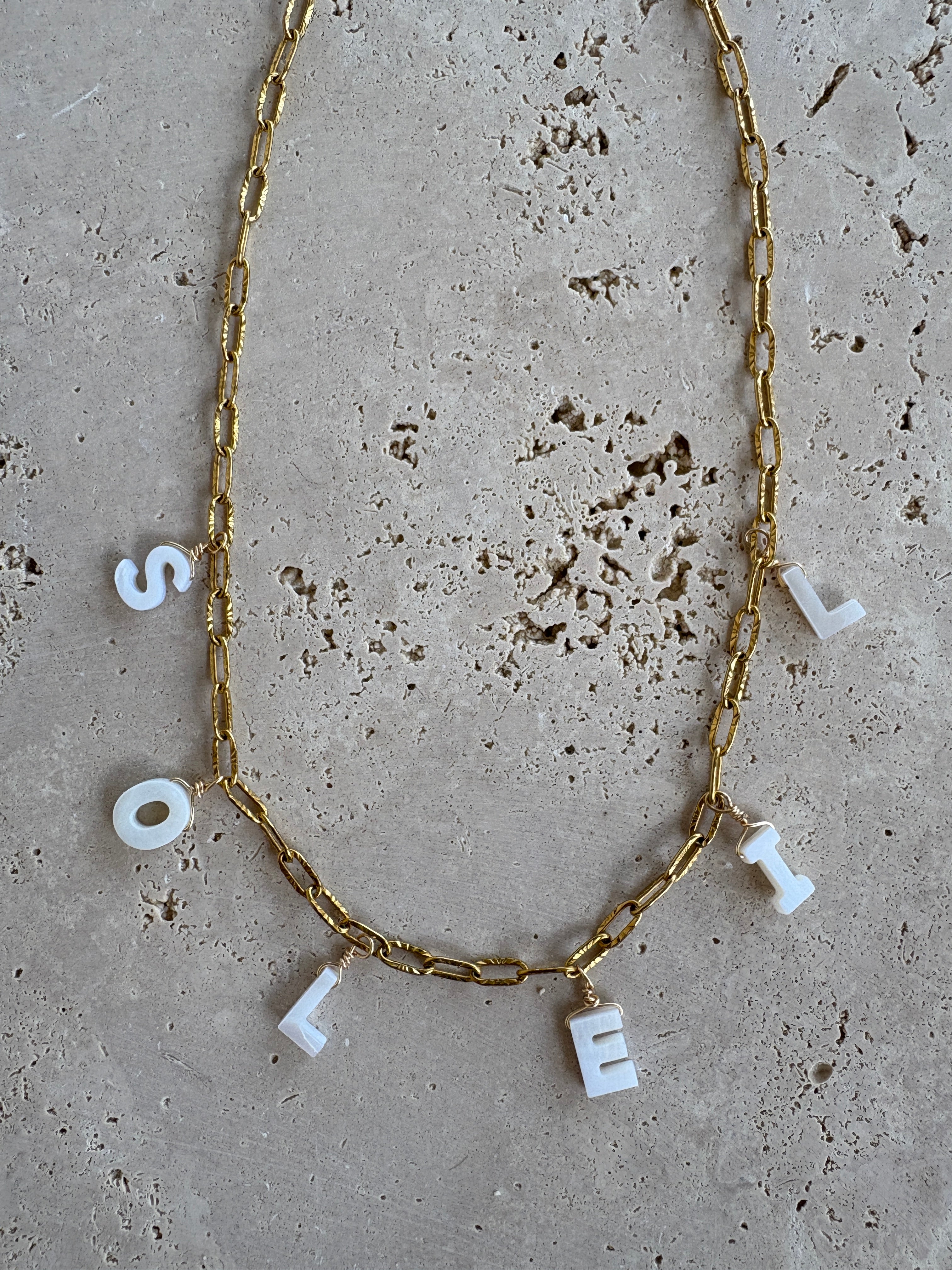 Collier message "Soleil"