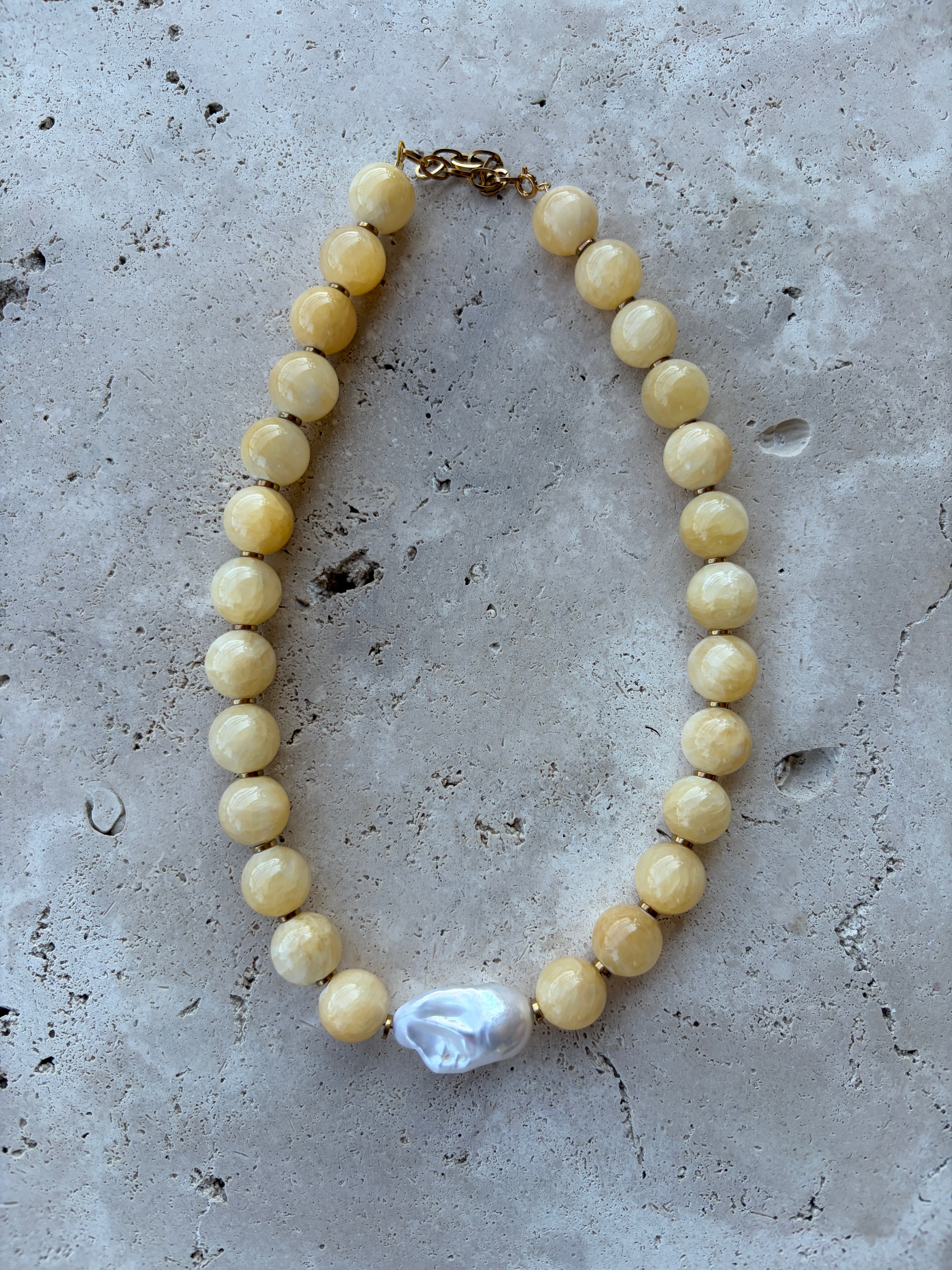Collier Lulli Jade jaune