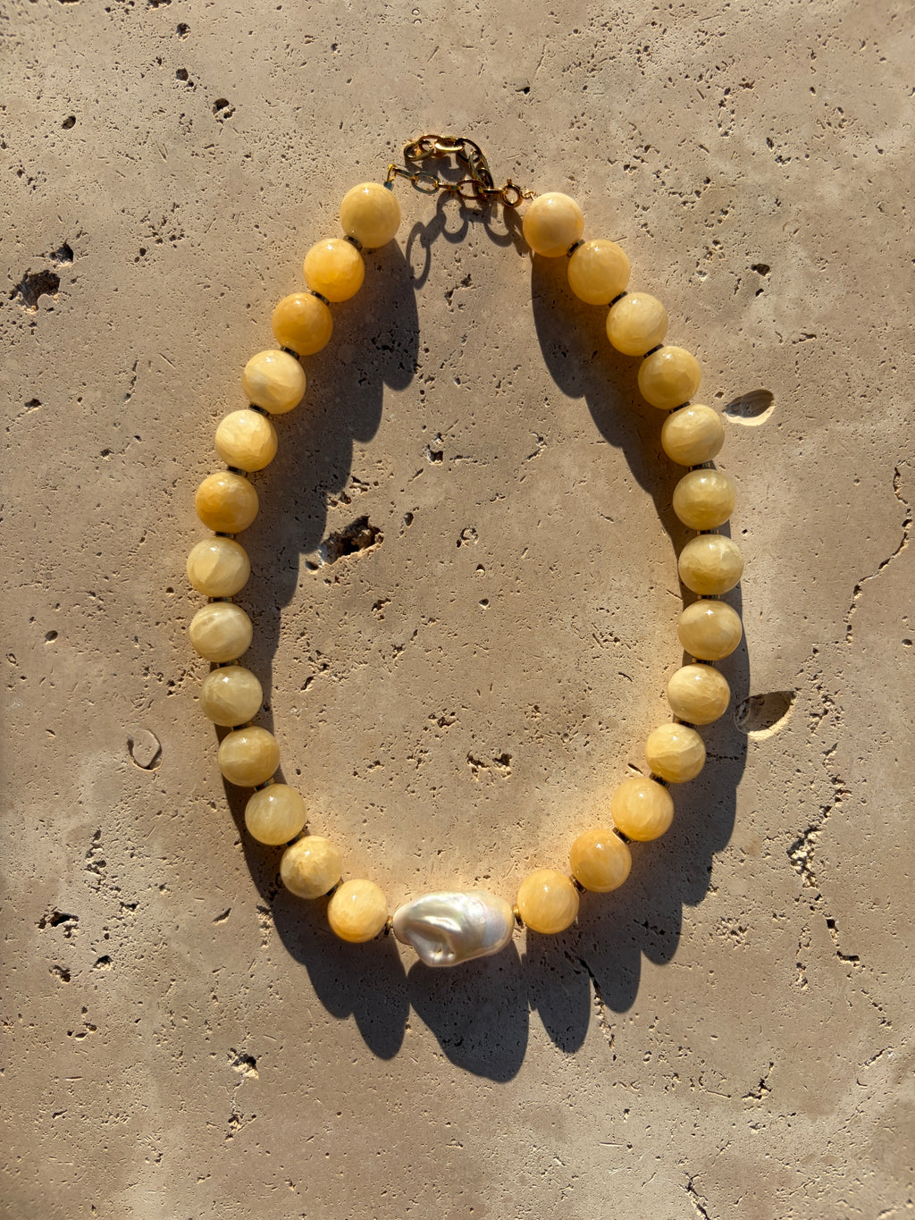 Collier Lulli Jade jaune