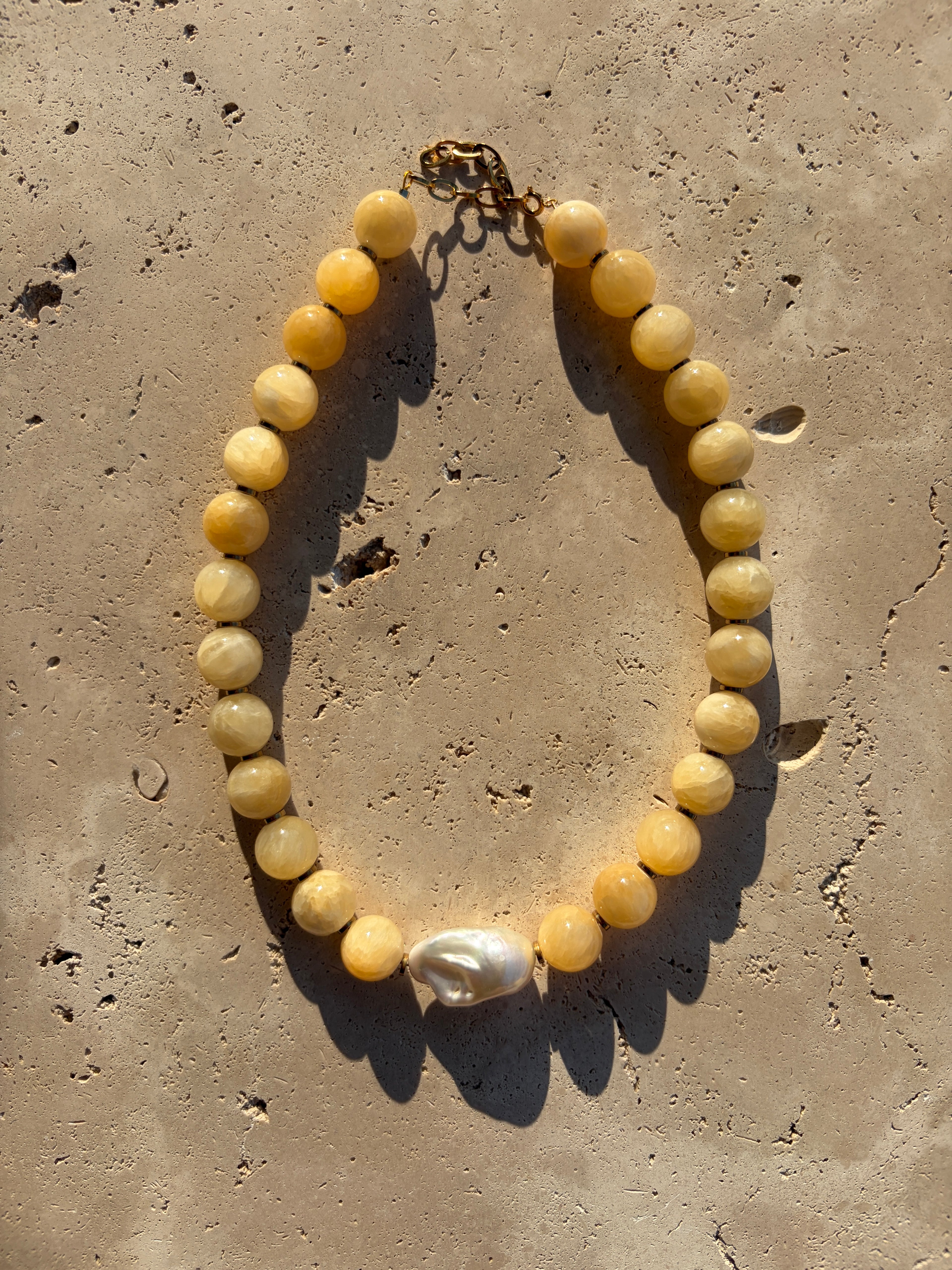 Collier Lulli Jade jaune