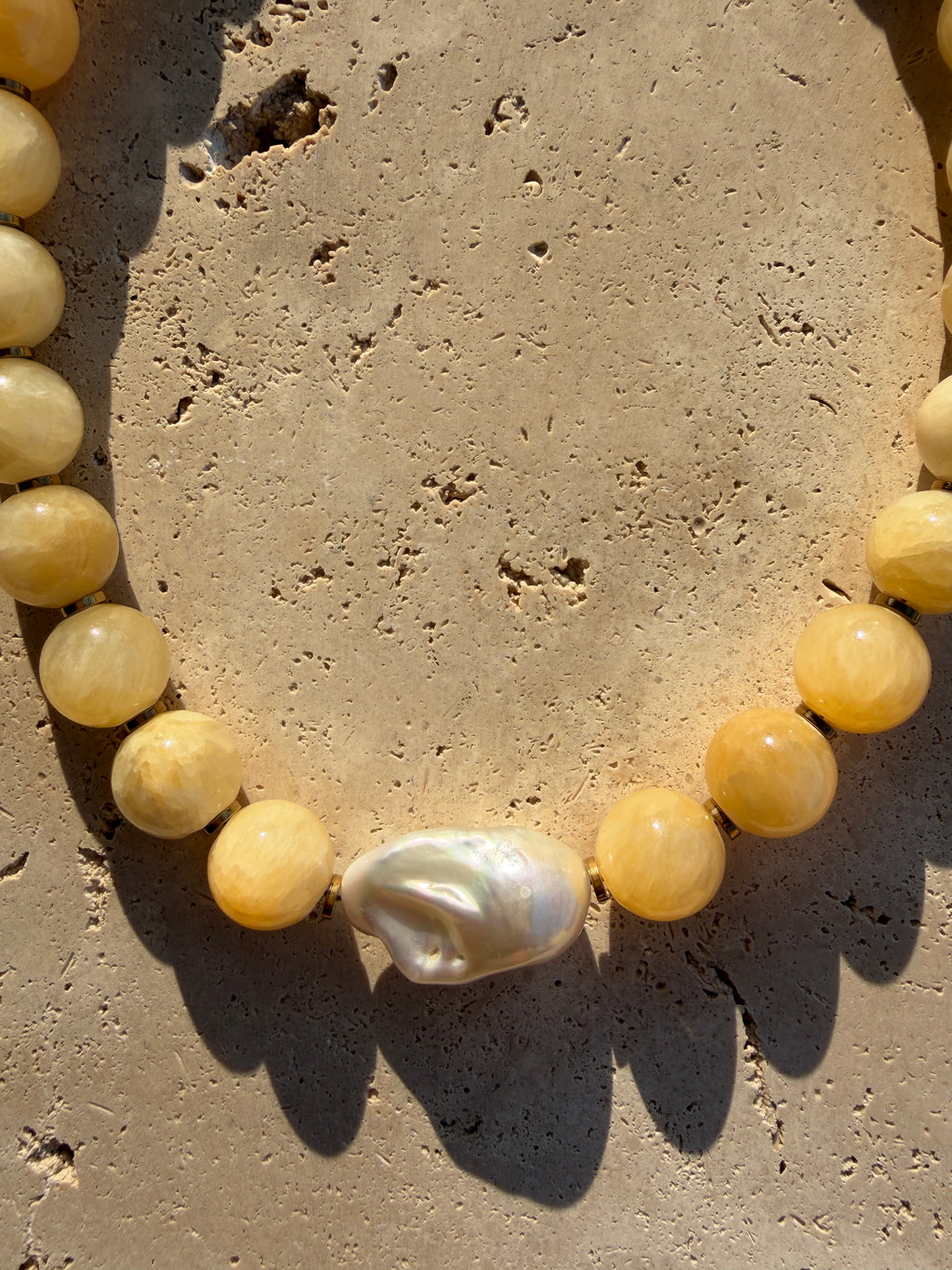 Collier Lulli Jade jaune